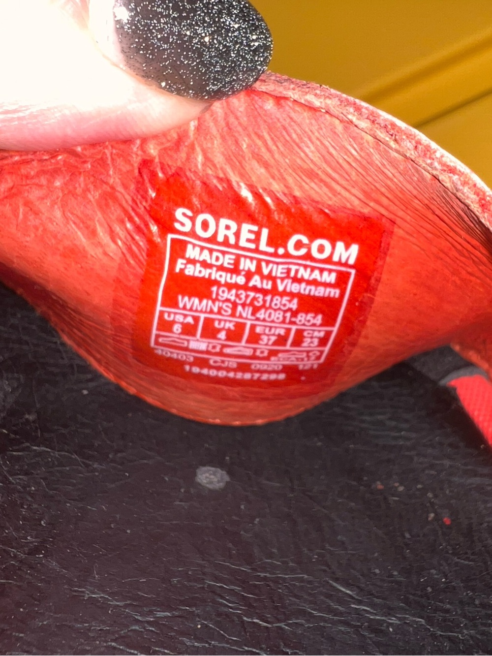 Sorel Red and Black Kinetic Impact Sandals - Picture 7 of 7